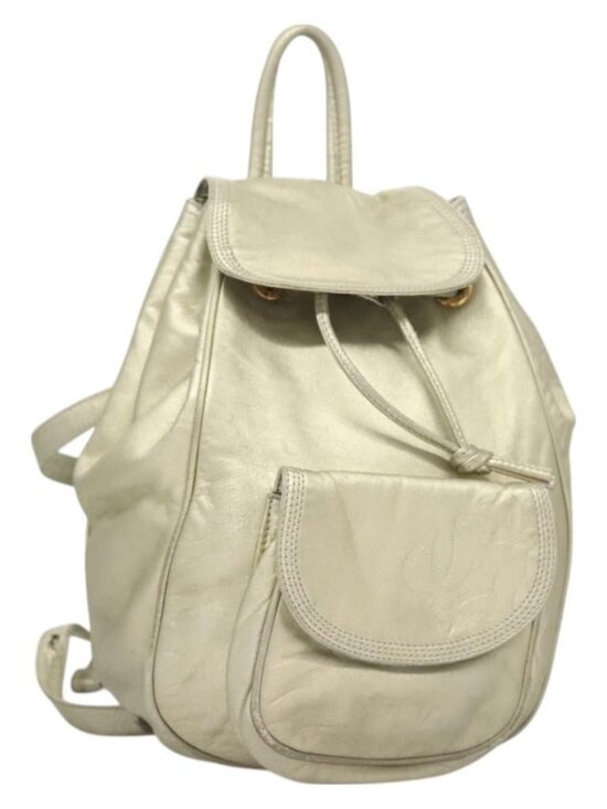 LOEWE Backpack Leather Gold Auth mr1333 main image 9